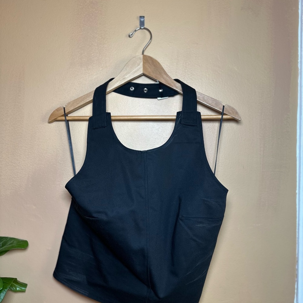 H&M Black Fitted Crop Tank Top